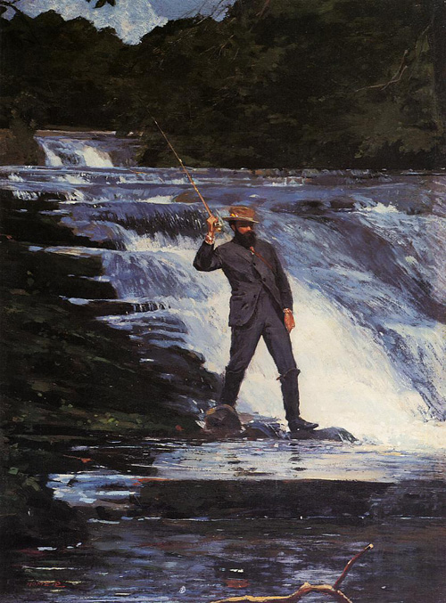 (image for) Handmade oil painting Copy paintings of famous artists Winslow Homer's paintings The Angler